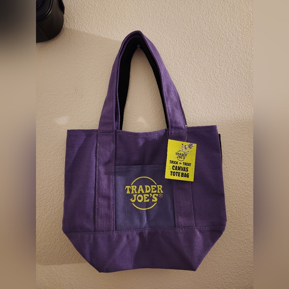 Trader Joe's Purple Canvas Tote Bag